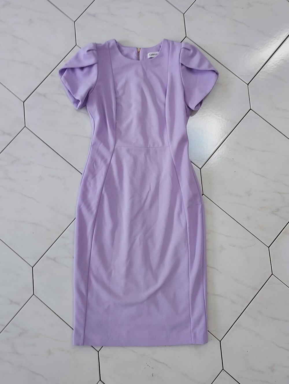 Calvin Klein Lilac Tulip Sleeve Sheath Dress Size 2